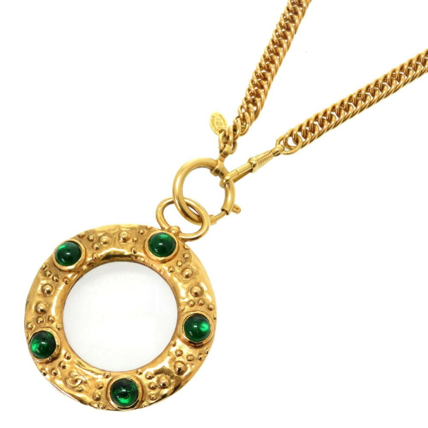 Chanel Loupe Color Stone Gold Chain Necklace 0765 CHANEL