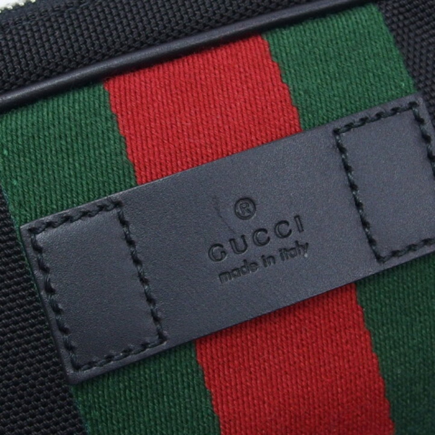 Gucci sherry line canvas belt bag black red green