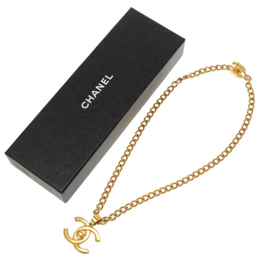 CHANEL Turnlock Cocomark 97P Gold Chain Necklace