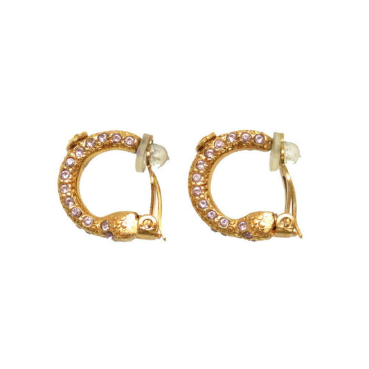 Chanel Stone Coco Mark Gold Earrings Accessories