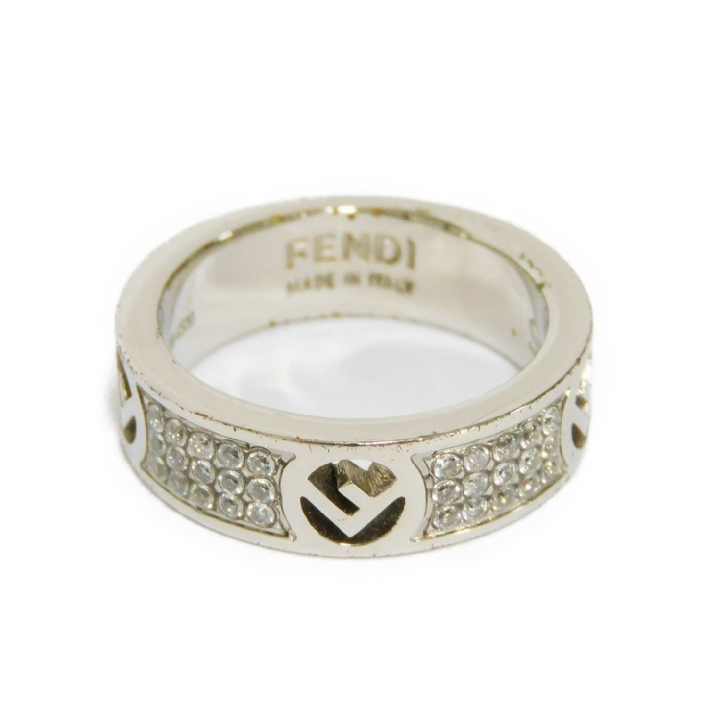 FENDI Ring F is S No. 10 Zirconia Silver Logo Clear 8AG929 6DM F0GGH Women's Accessories Jewelry