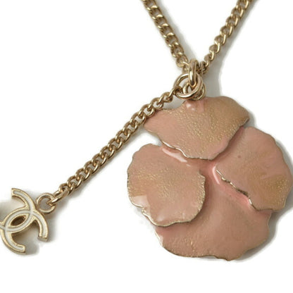 Chanel necklace/pendant CHANEL flower motif/coco mark/CC pink beige/gold