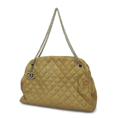 CHANEL   Matelasse Chain Shoulder Women's Leather Shoulder Bag Khaki