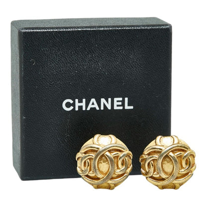 CHANEL coco mark earrings gold plated ladies