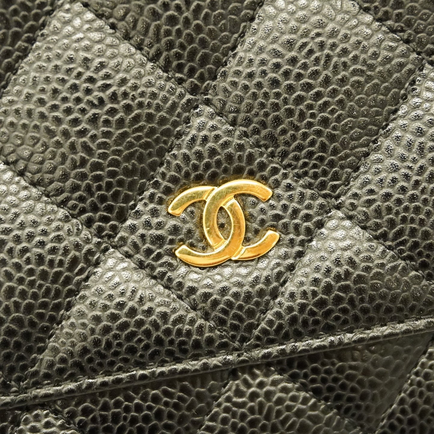 CHANEL   Matelasse Chain Shoulder Gold Hardware Caviar Leather Black