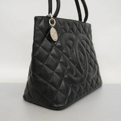 CHANEL   Reprint Tote Women's Caviar Leather Tote Bag Black