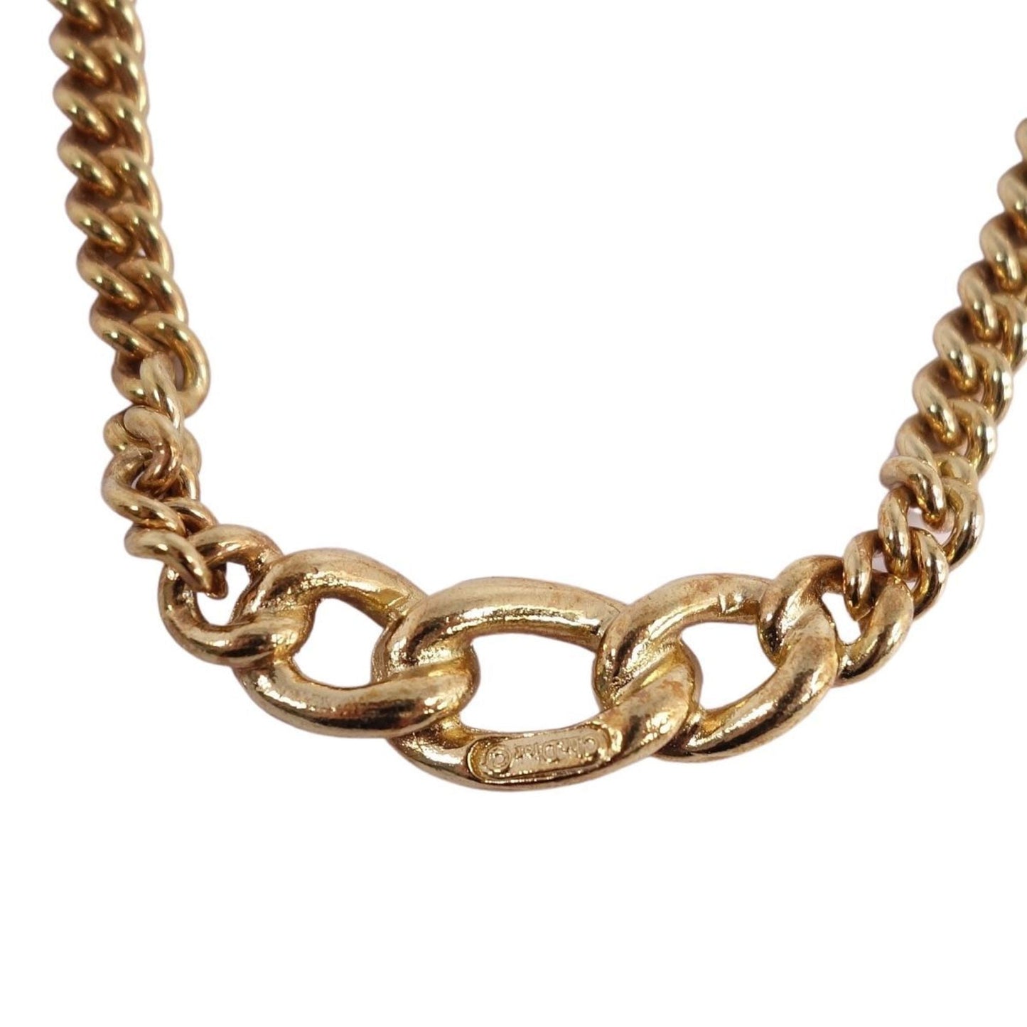 CHRISTIAN DIOR Necklace Choker Rhinestone Women's Gold