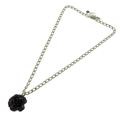 CHANEL necklace camellia here mark black