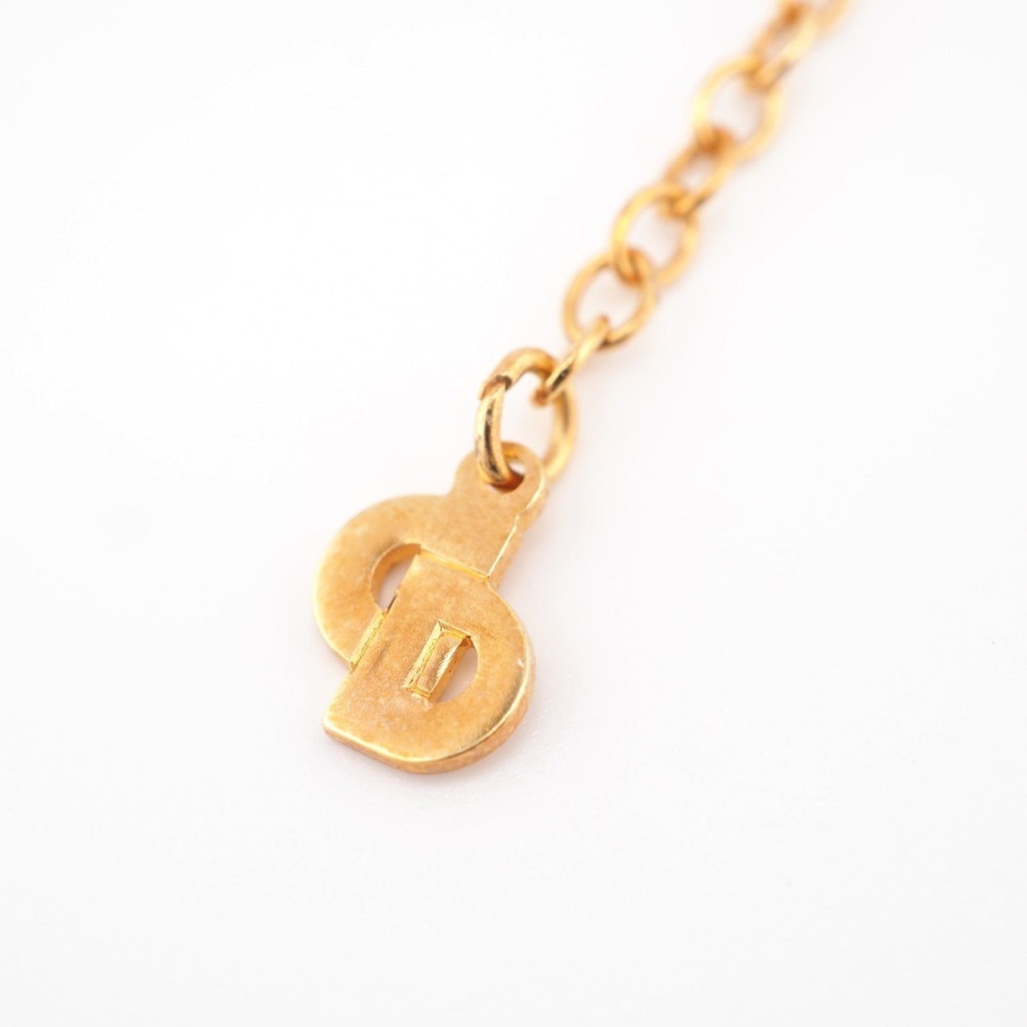 CHRISTIAN DIOR/ CD Logo Necklace Gold Women's