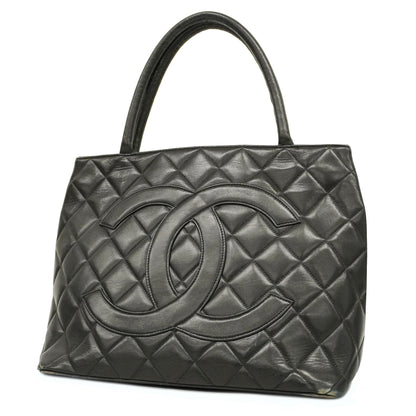 CHANEL   Reprint Tote Women's Leather Tote Bag Black