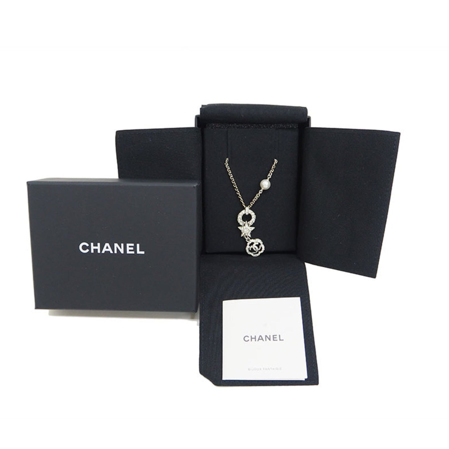 CHANEL C20 Pearl Necklace Flower Star Coco 20P Stratus