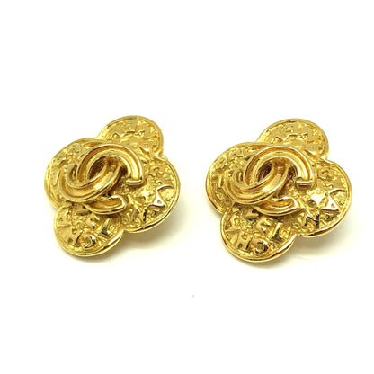 CHANEL Earrings 95A Gold Cocomark Accessories Ladies