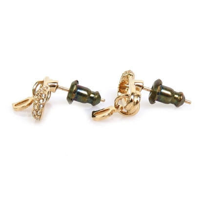 CHRISTIAN DIOR Earrings Metal/Rhinestone Gold Women's