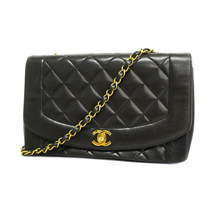 CHANEL   Diana Flap Chain Shoulder Women's Leather Shoulder Bag Black