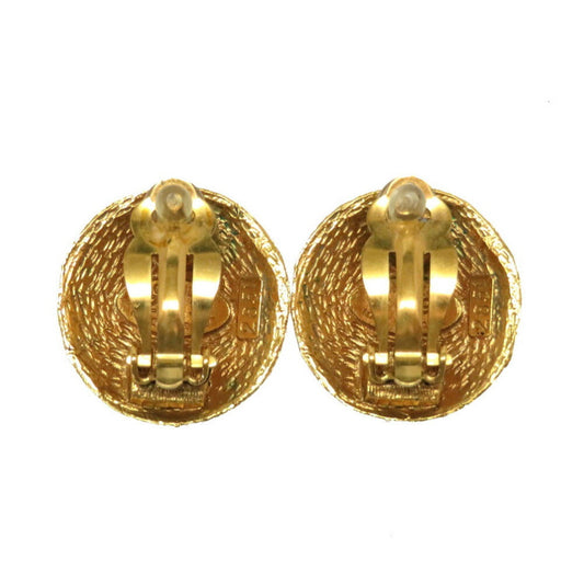 Chanel Vintage Coco Mark Gold Earrings Accessories