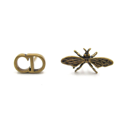 Dior Bee motif bee logo Pierced earrings Gold Gold Plated Gold