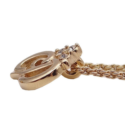 CHRISTIAN DIOR Necklace Women's Gold Transparent Stone