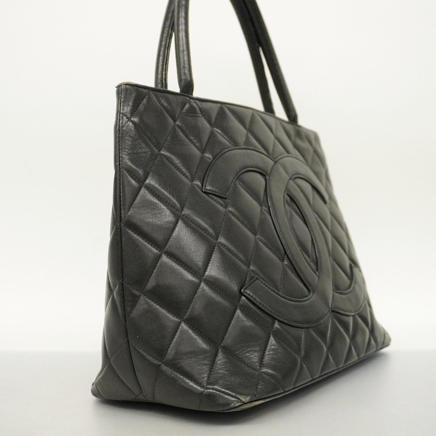 CHANEL   Reprint Tote Women's Leather Tote Bag Black