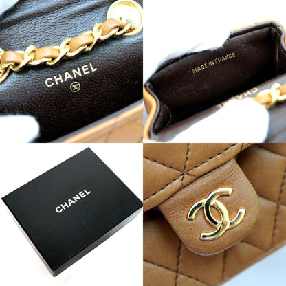 Chanel Mini Matrasse Chain Belt Waist Pouch Ladies Brown Lambskin Bag Turn Lock