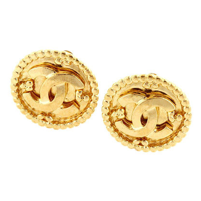 Chanel here mark logo earrings antique vintage 96A