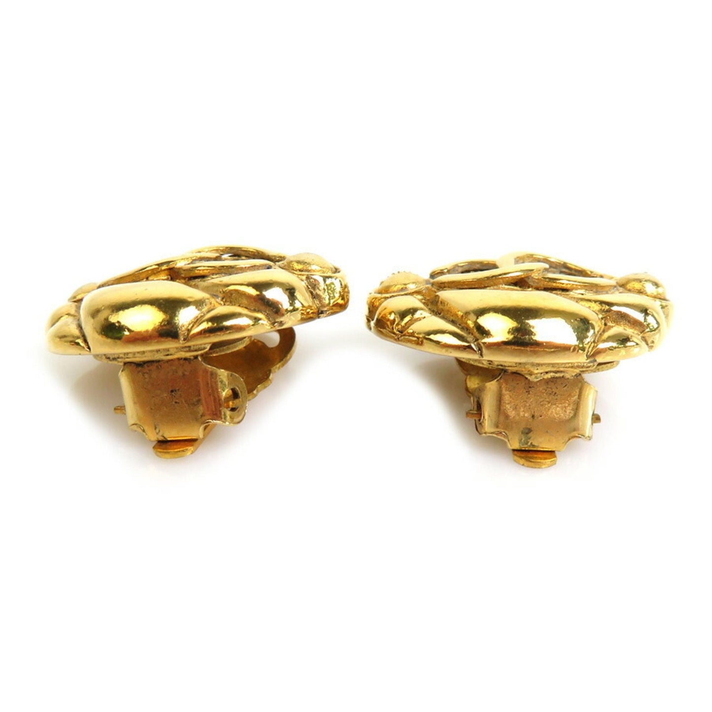 CHANEL earrings here mark metal gold ladies