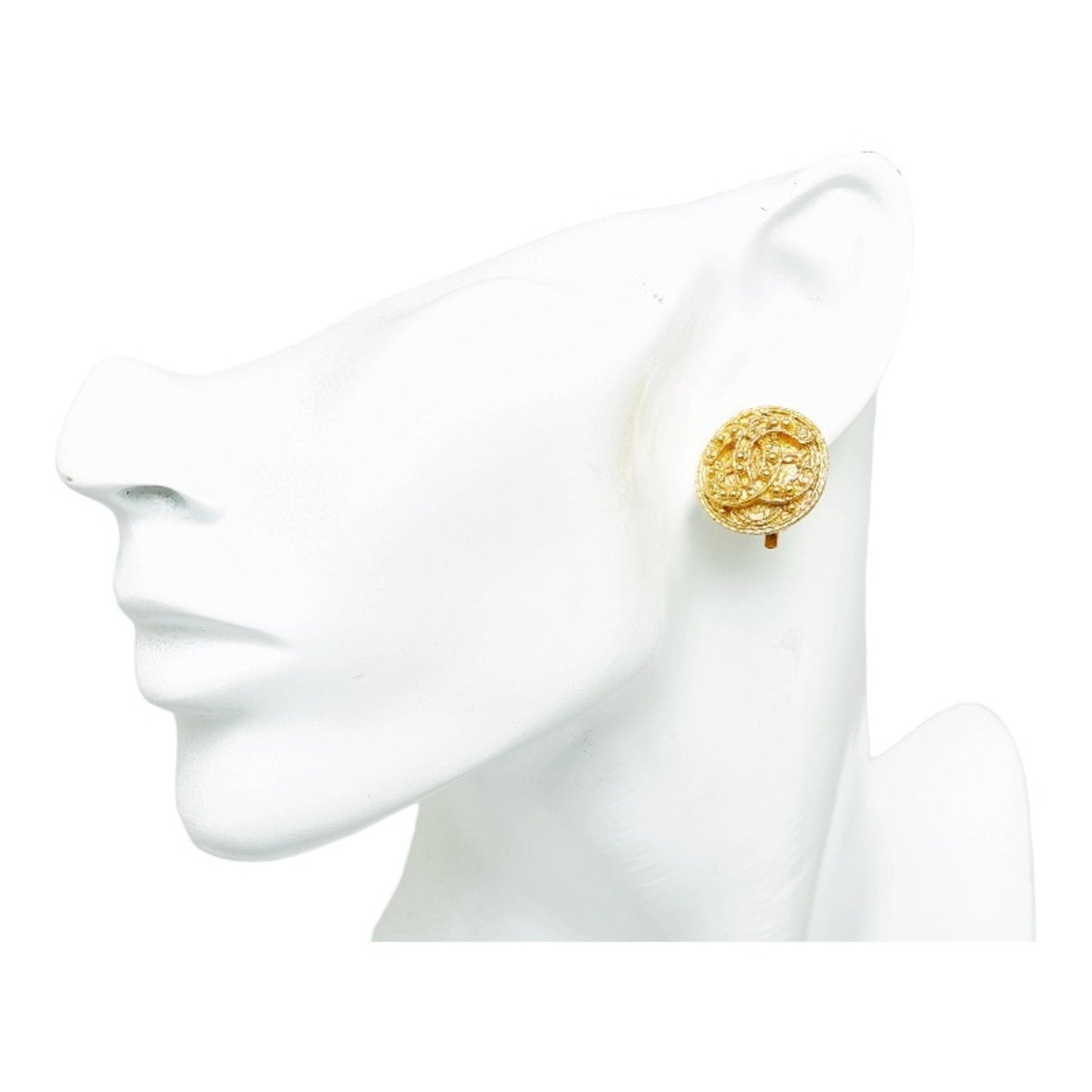 CHANEL coco mark earrings gold plated ladies