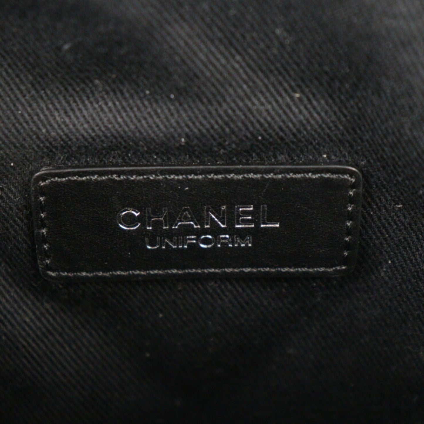 Chanel matelasse body bag lambskin black uniform belt silver metal fittings