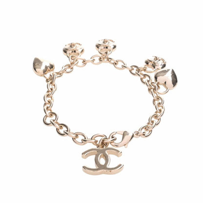 CHANEL Heart here mark bracelet B22 B gold ladies