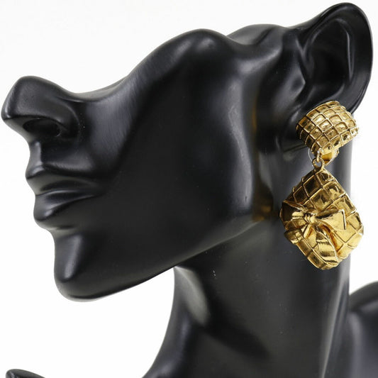 CHANEL Quilted Gold Plated Ladies Earrings