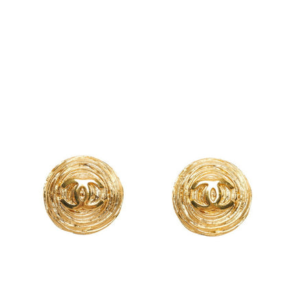 CHANEL coco mark earrings gold plated ladies