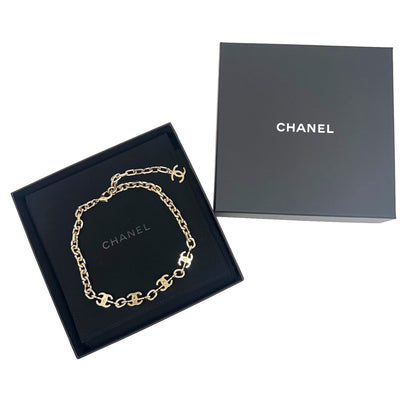 CHANEL Coco Mark Choker Necklace B22K Gold Women's