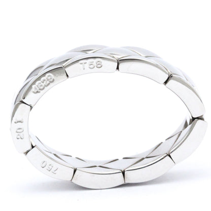 CHANELPolished  Matelasse Ring #58 18K White Gold BF561642