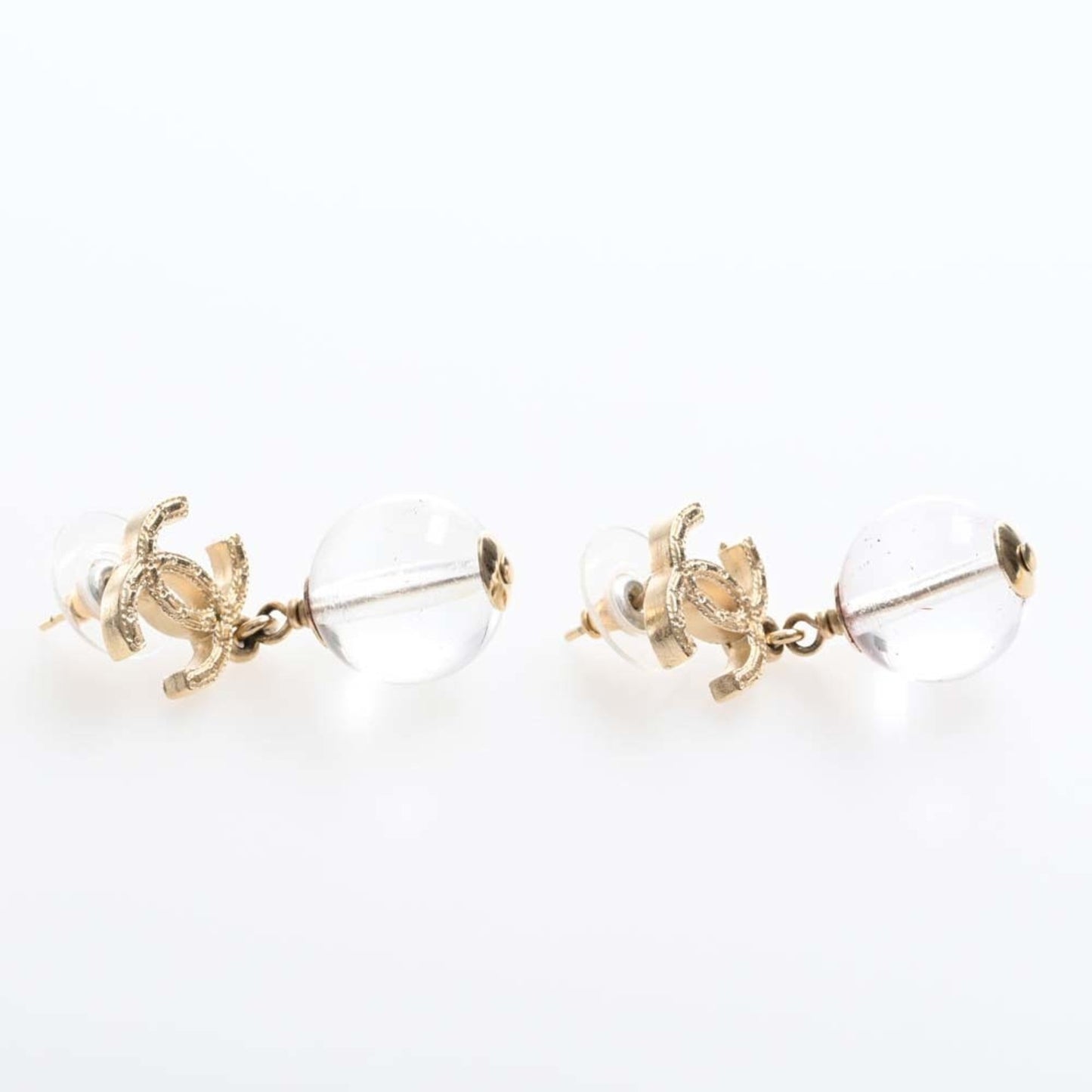 CHANEL Cocomark earrings clear ladies