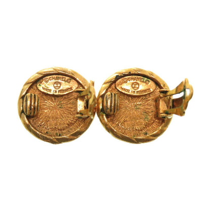 Chanel Vintage Coco Mark Gold Earrings Accessories