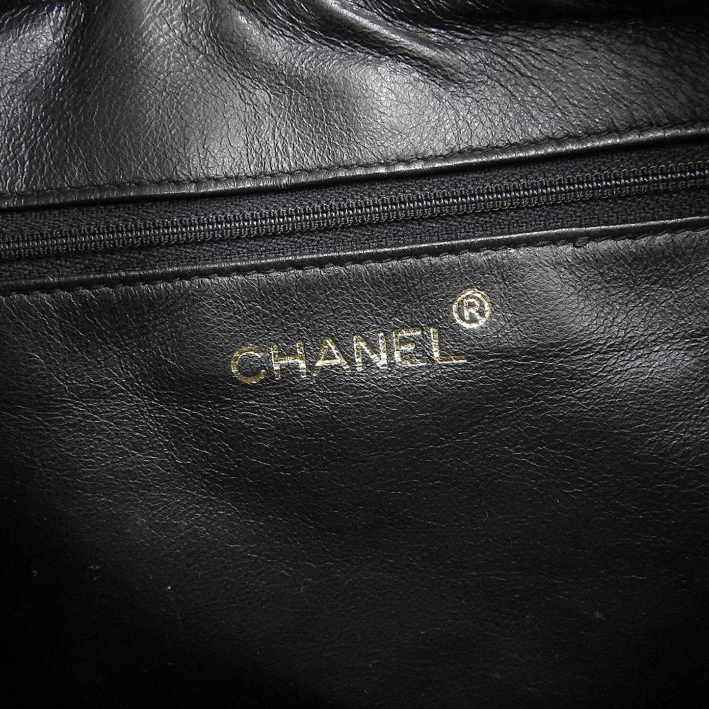 Chanel matelasse here mark fringe shoulder bag caviar skin black with seal No. 2