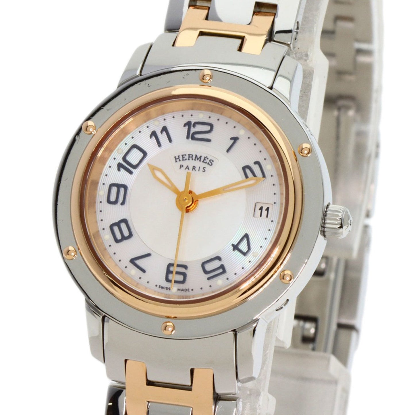 HERMES CP1.221 Clipper Nacre Watch PGP/PGPxSS Ladies