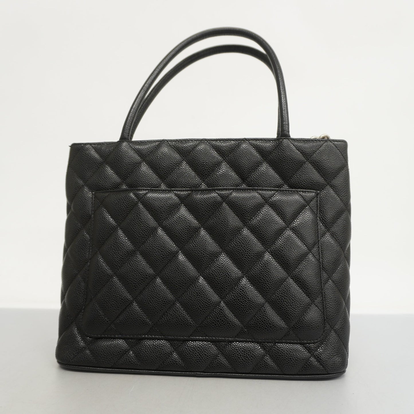 CHANEL   Reprint Tote Women's Caviar Leather Tote Bag Black