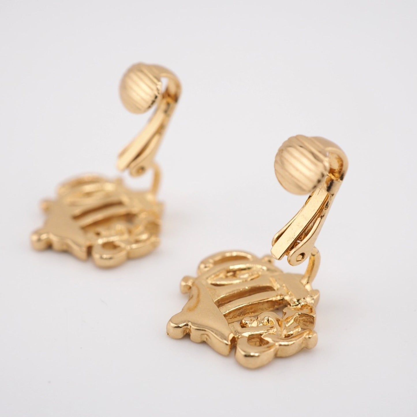 CHRISTIAN DIOR/ Logo Earrings Gold Women's