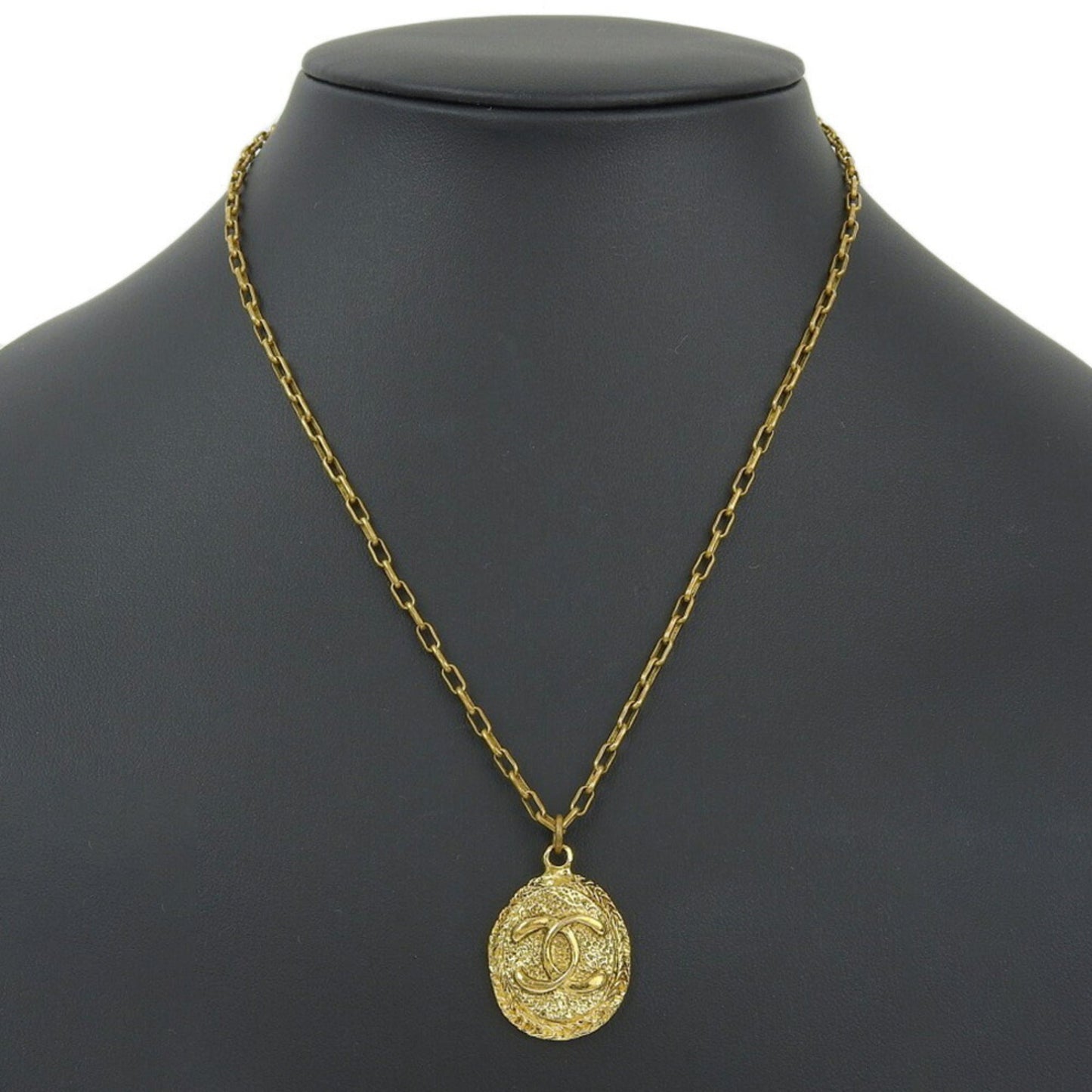 CHANEL Cocomark Necklace Pendant Vintage Gold Plated Ladies