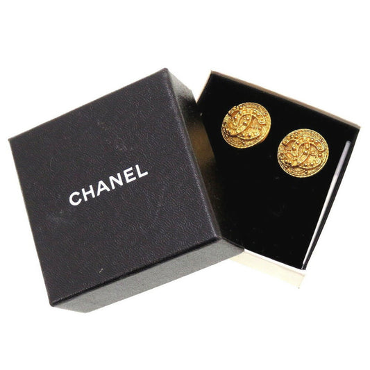 Chanel Cocomark 04A Metal Gold Earrings