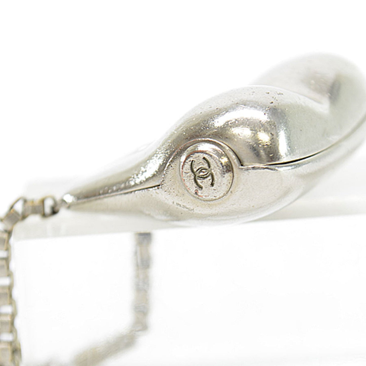 CHANEL charm hip bag motif silver key ring holder ladies' men's