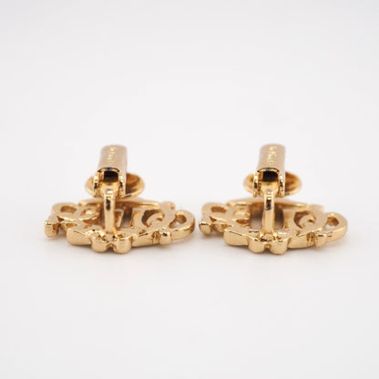 CHRISTIAN DIOR/ Logo Earrings Gold Women's