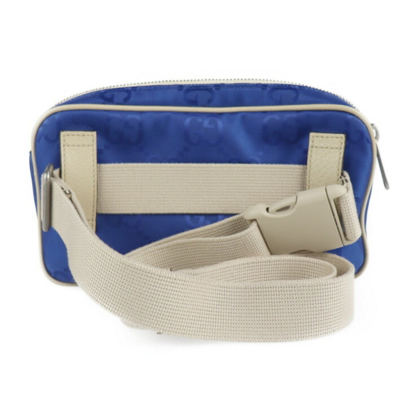 Gucci Off The Grid Belt Bag Body 631341 Nylon Leather Blue Beige Pouch Waist One Shoulder Japan Limited