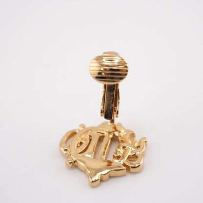 CHRISTIAN DIOR/ Logo Earrings Gold Women's