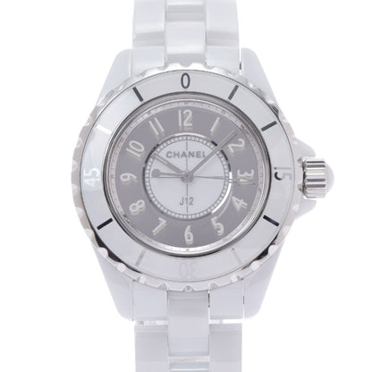 CHANEL J12 H4861 Boys white ceramic/SS watch quartz mirror dial