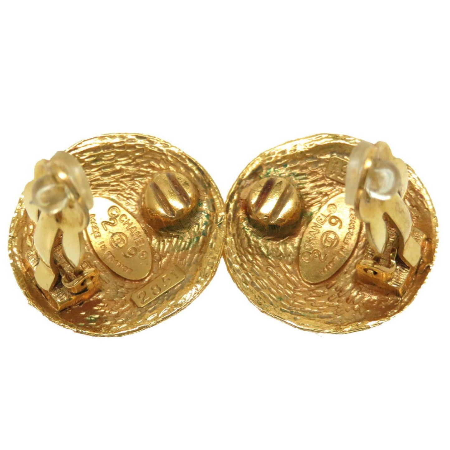 Chanel Vintage Coco Mark Gold Earrings Accessories