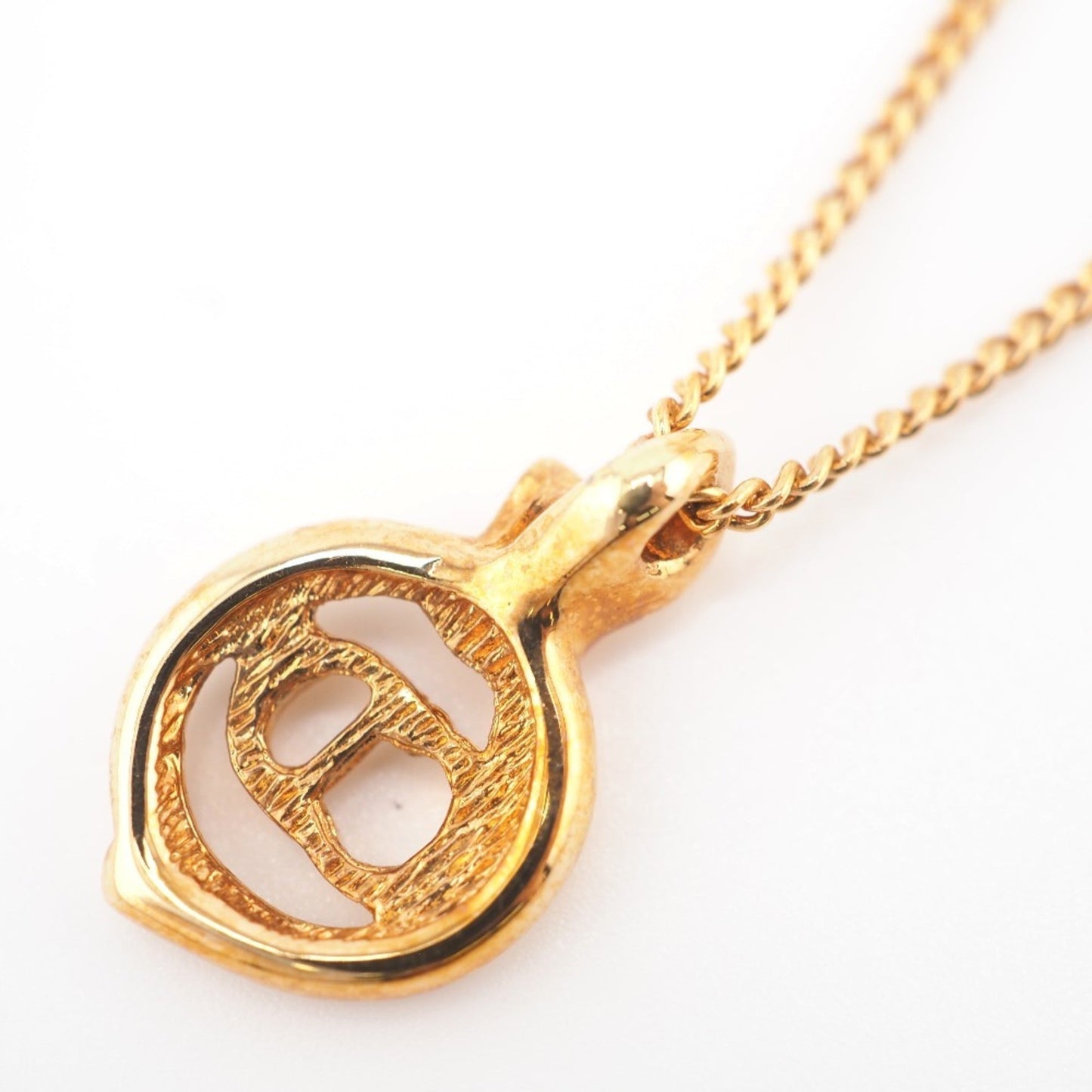 CHRISTIAN DIOR/ CD Logo Necklace Gold Women's