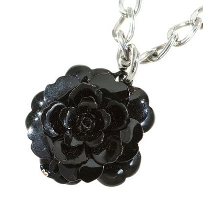 CHANEL necklace camellia here mark black