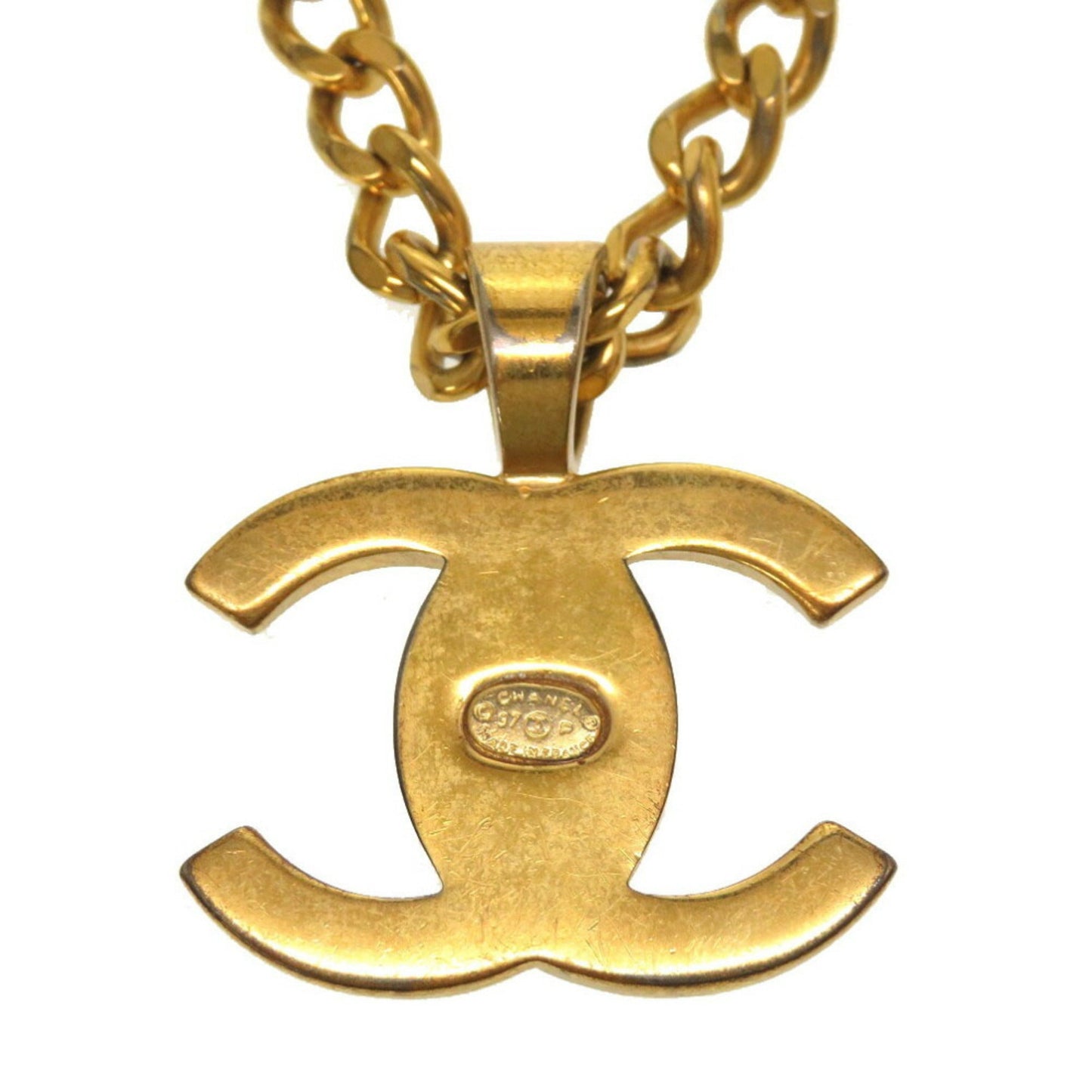 CHANEL Turnlock Cocomark 97P Gold Chain Necklace