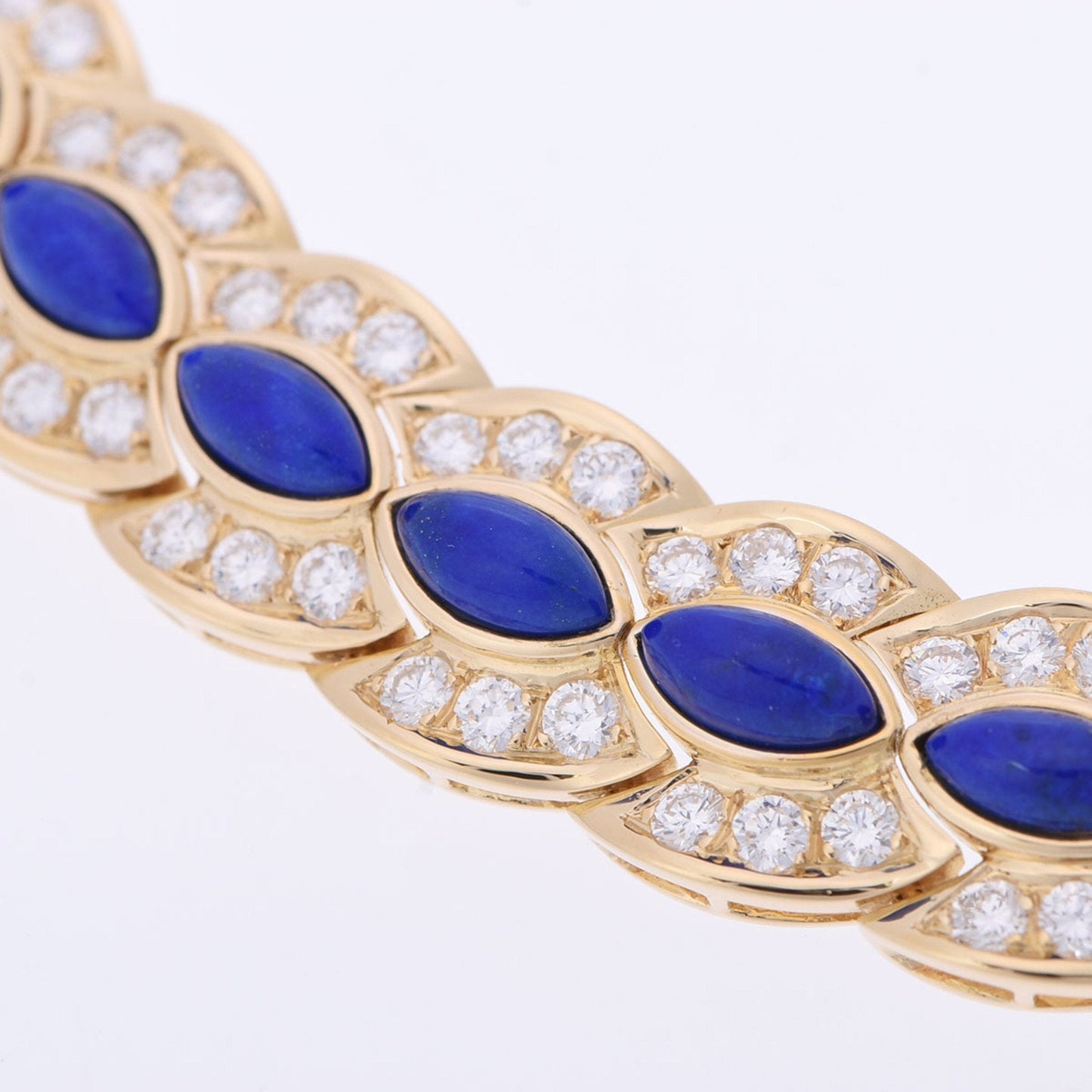 CHRISTIAN DIOR Diamond Lapis Lazuli Women's K18 Yellow Gold Necklace